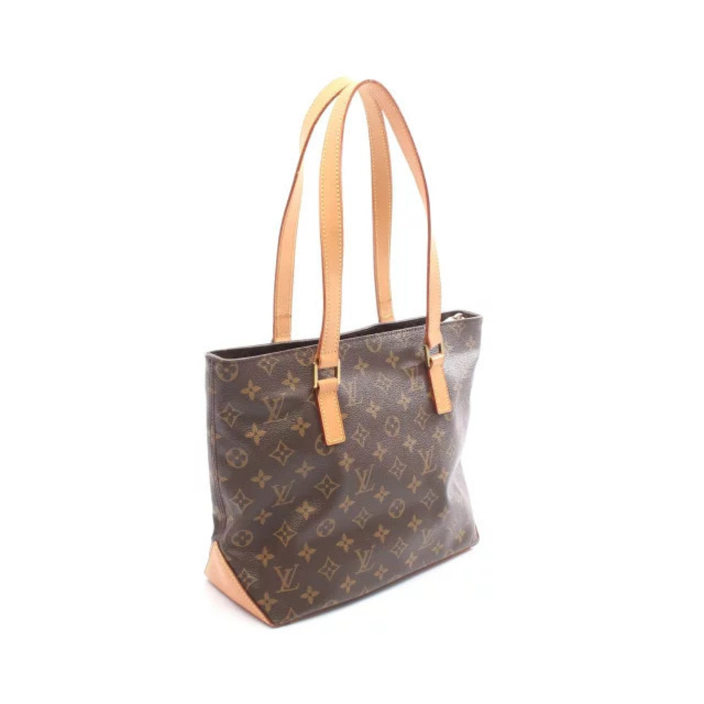 Louis Vuitton Shoulder Piano Canvas Brown Monogram Cabas Leather Bag Brown